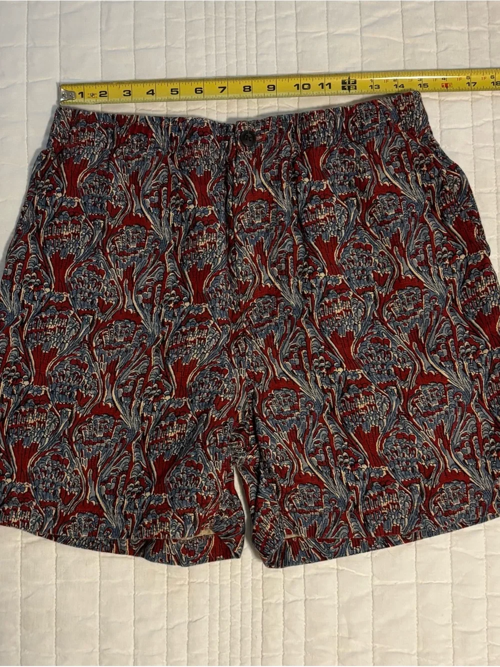 J. Crew Maroon Paisley Print Men's Shirt & Shorts Set